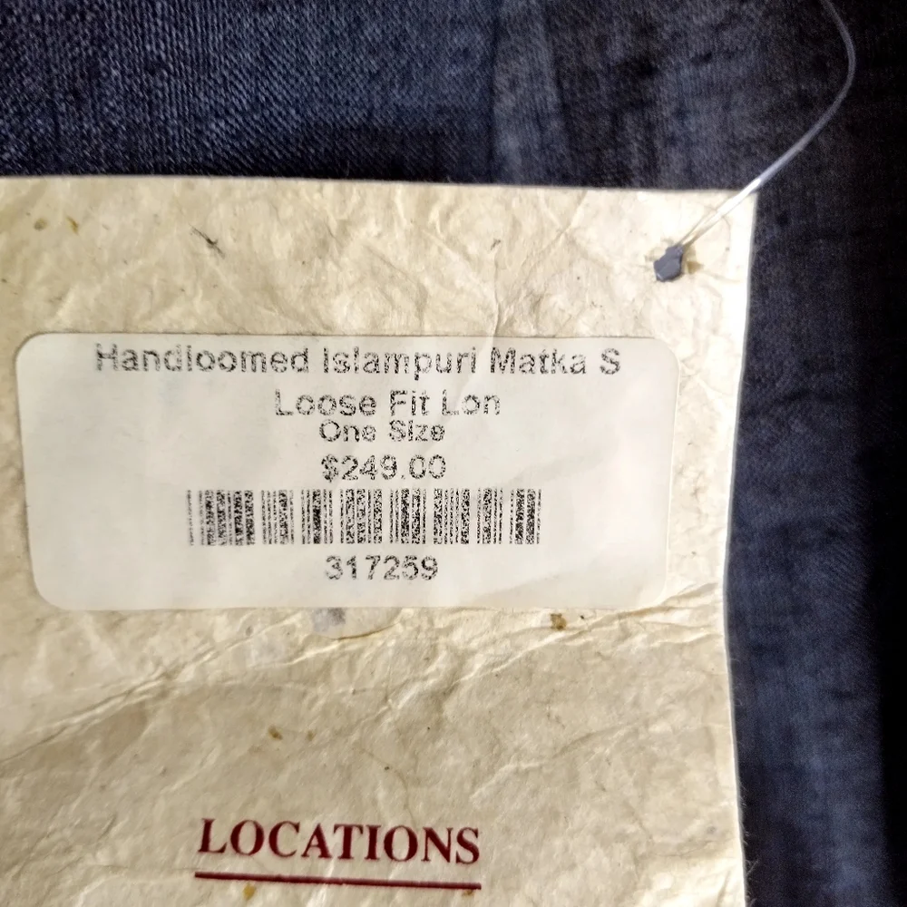 NWT PUA Naturally Hand Woven Linen Cardigan Black Lagenlook Sz S